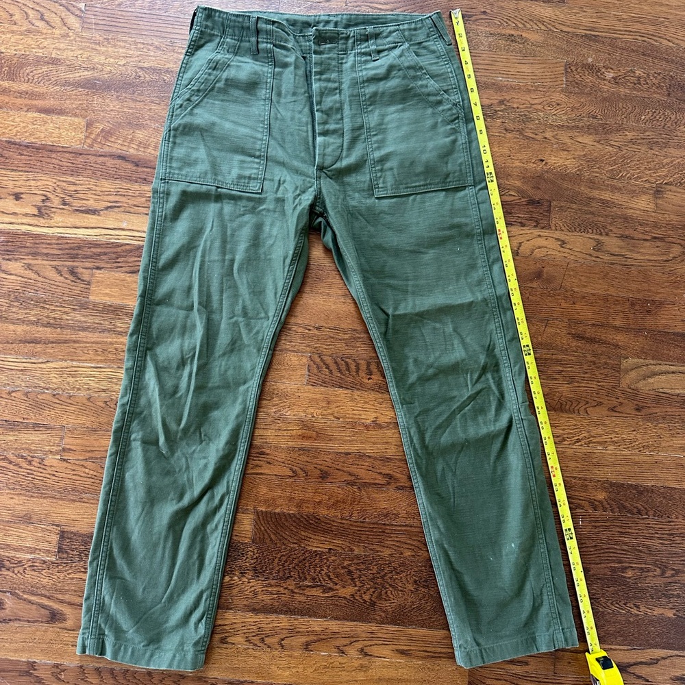 Canvas cargo pants 100% cotton army Green 33x32